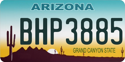 AZ license plate BHP3885