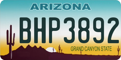 AZ license plate BHP3892