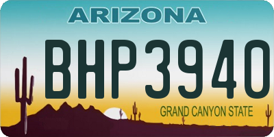 AZ license plate BHP3940