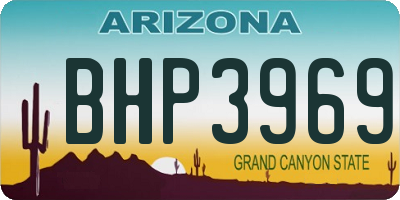 AZ license plate BHP3969