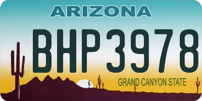 AZ license plate BHP3978