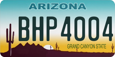 AZ license plate BHP4004