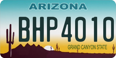 AZ license plate BHP4010