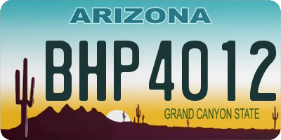 AZ license plate BHP4012