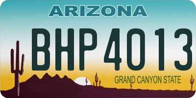 AZ license plate BHP4013