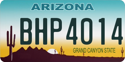AZ license plate BHP4014