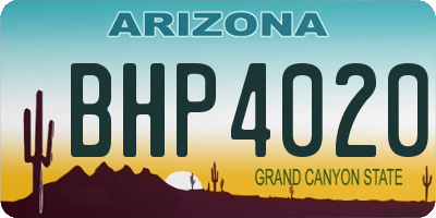 AZ license plate BHP4020