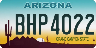 AZ license plate BHP4022
