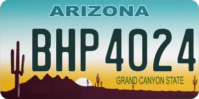 AZ license plate BHP4024