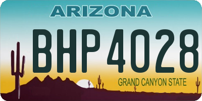 AZ license plate BHP4028