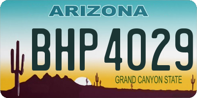 AZ license plate BHP4029