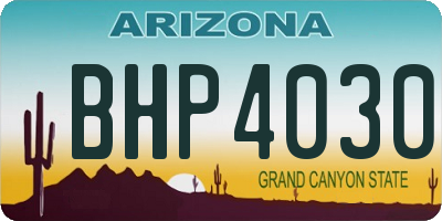AZ license plate BHP4030