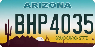 AZ license plate BHP4035