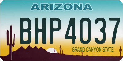 AZ license plate BHP4037