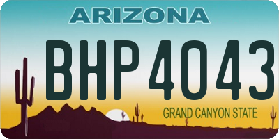 AZ license plate BHP4043