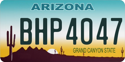 AZ license plate BHP4047
