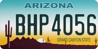 AZ license plate BHP4056