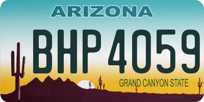 AZ license plate BHP4059