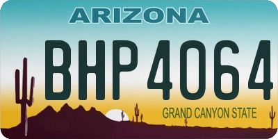 AZ license plate BHP4064