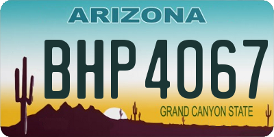 AZ license plate BHP4067