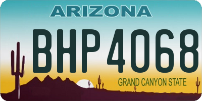 AZ license plate BHP4068
