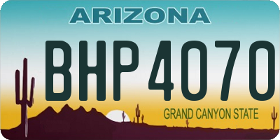 AZ license plate BHP4070