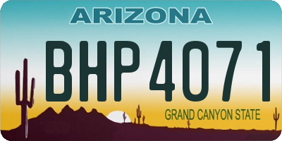 AZ license plate BHP4071