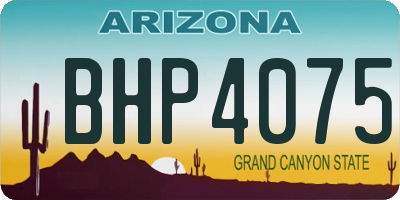 AZ license plate BHP4075