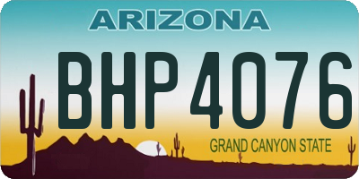 AZ license plate BHP4076