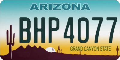 AZ license plate BHP4077