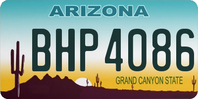 AZ license plate BHP4086