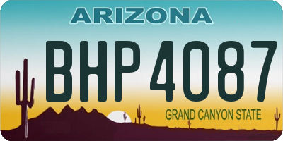 AZ license plate BHP4087