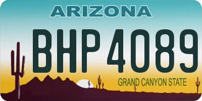 AZ license plate BHP4089