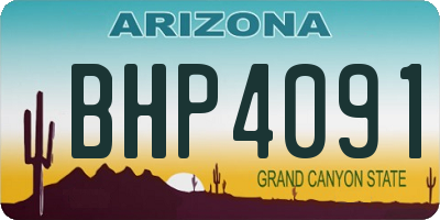 AZ license plate BHP4091