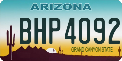 AZ license plate BHP4092