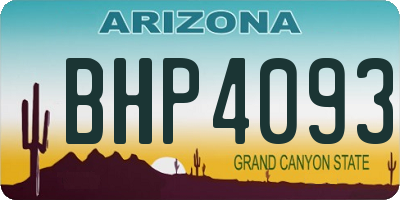 AZ license plate BHP4093