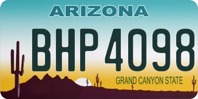 AZ license plate BHP4098