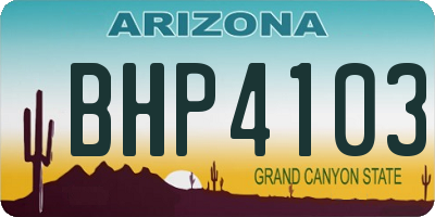 AZ license plate BHP4103