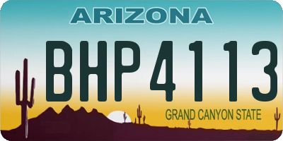 AZ license plate BHP4113