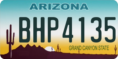 AZ license plate BHP4135
