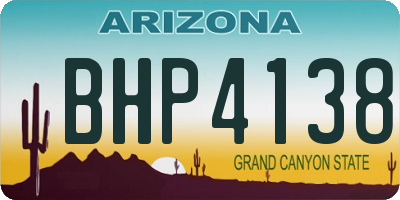 AZ license plate BHP4138