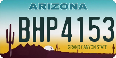 AZ license plate BHP4153