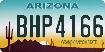 AZ license plate BHP4166