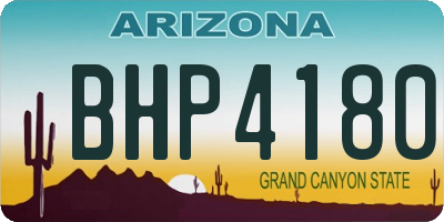 AZ license plate BHP4180