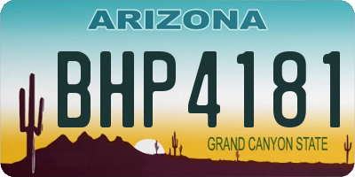 AZ license plate BHP4181