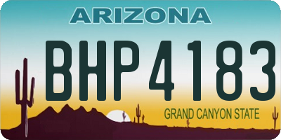 AZ license plate BHP4183