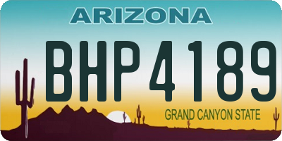 AZ license plate BHP4189