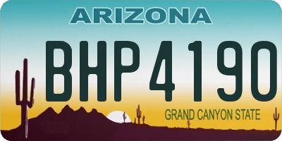 AZ license plate BHP4190