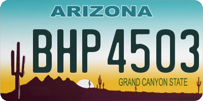 AZ license plate BHP4503