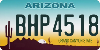 AZ license plate BHP4518